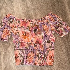 Colorful Off-Shoulder Blouse